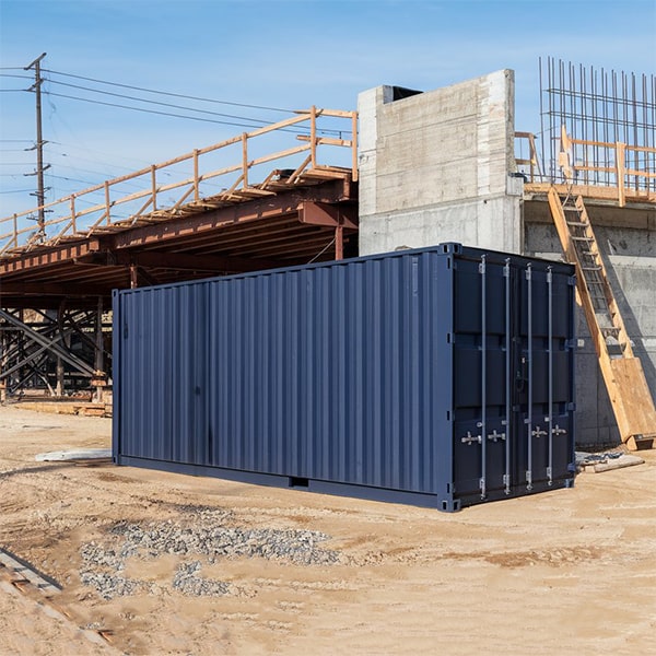 our construction site storage containers are weatherproof and come with secure locking mechanisms